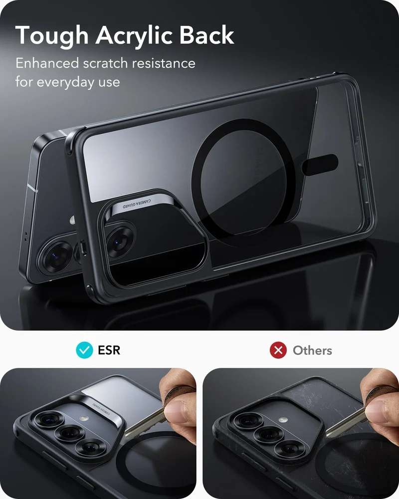 Galaxy S26 Classic Hybrid Magnetic Case - Clear Black
