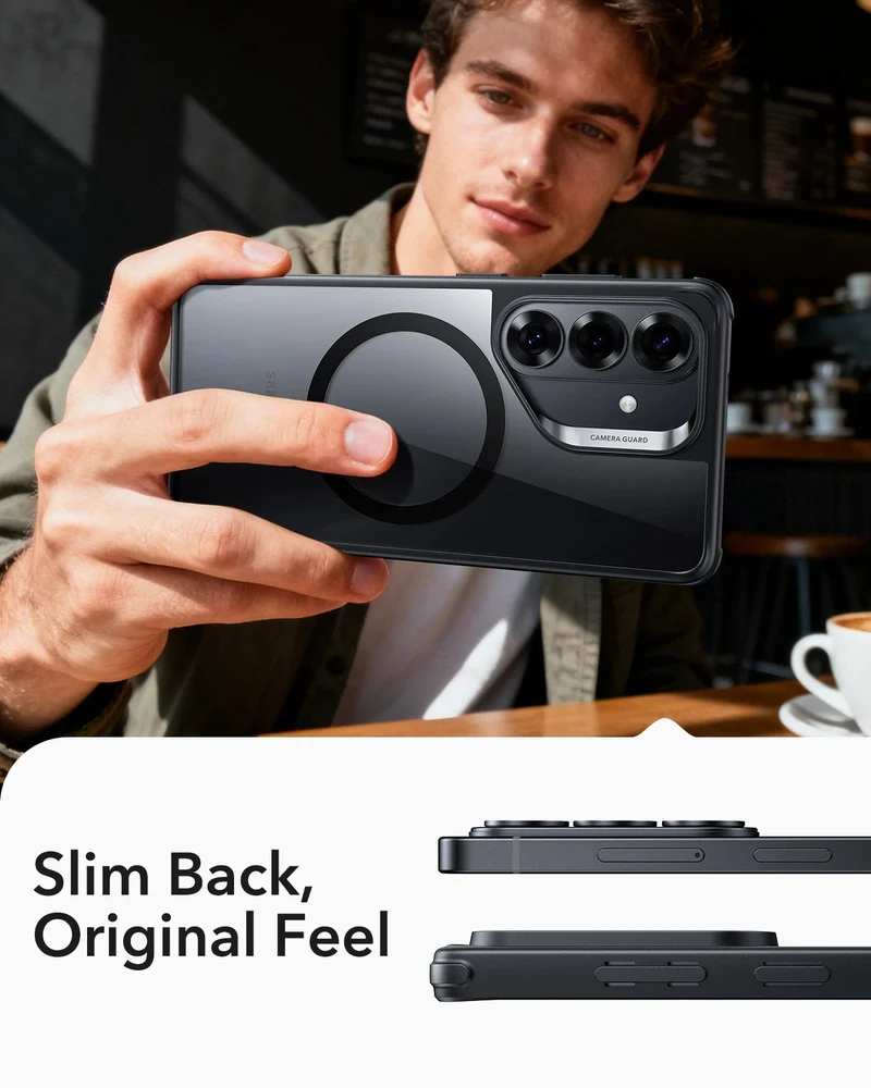 Galaxy S26 Classic Hybrid Magnetic Case - Clear Black