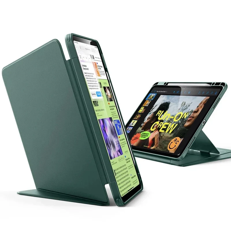 iPad Air 13" (2025) Flip Magnetic Case with Pencil Holder - Green