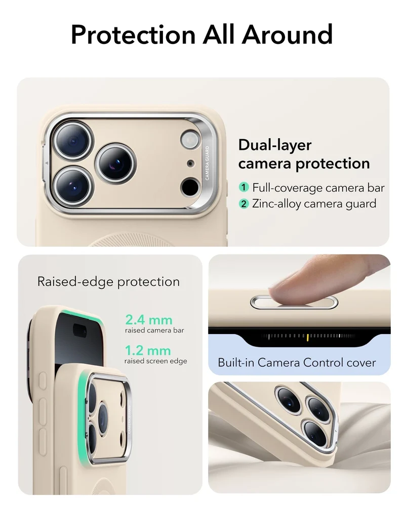 iPhone 17 Pro Cloud Soft Magnetic Case (Camera Control, Stash Stand) - Light Tan