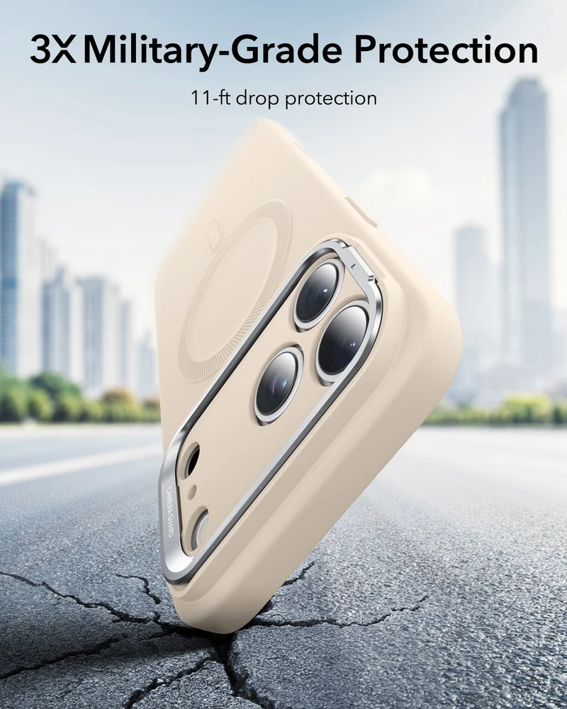 iPhone 17 Pro Cloud Soft Magnetic Case (Camera Control, Stash Stand) - Light Tan
