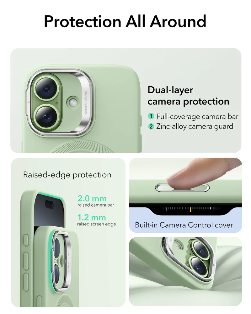 iPhone 17 Cloud Soft Magnetic Case (Camera Control, Stash Stand) - Sage Green