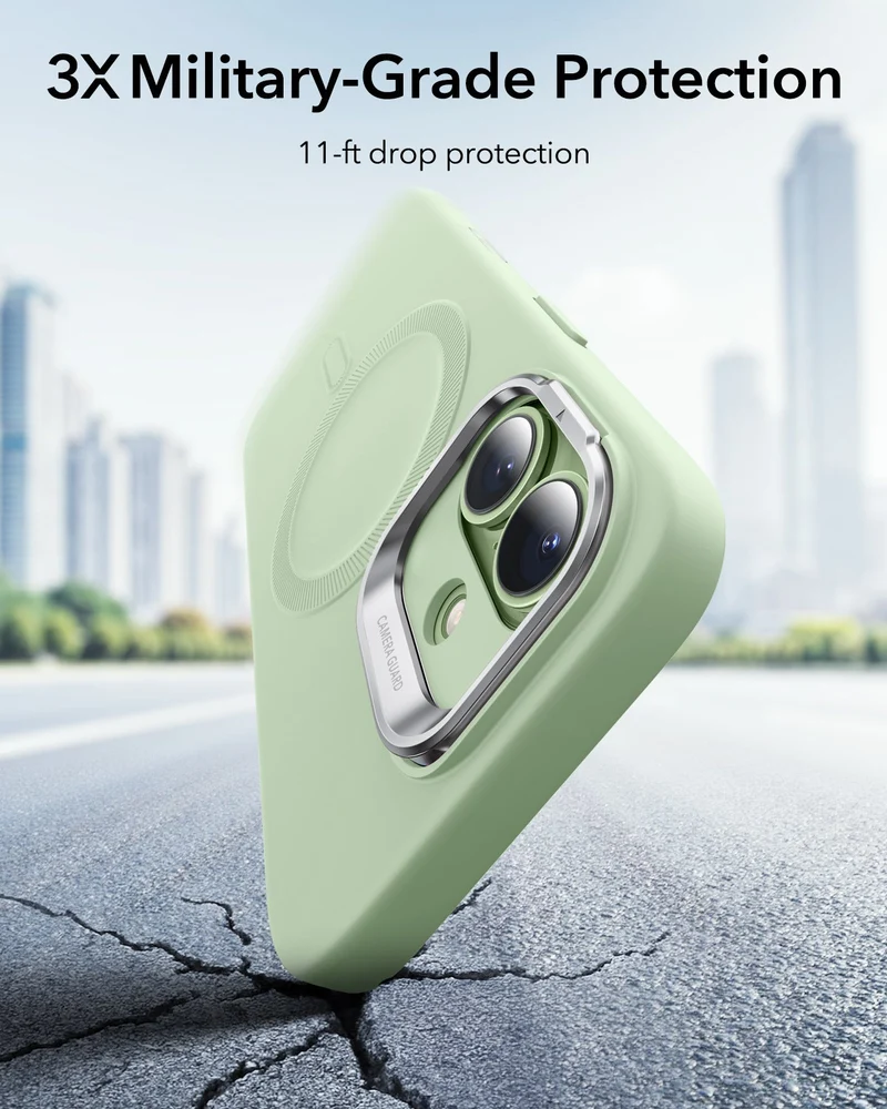 iPhone 17 Cloud Soft Magnetic Case (Camera Control, Stash Stand) - Sage Green
