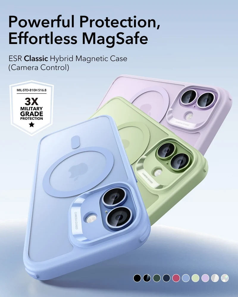 iPhone 17 Classic Hybrid Magnetic Case (Camera Control) - Frosted Light Purple