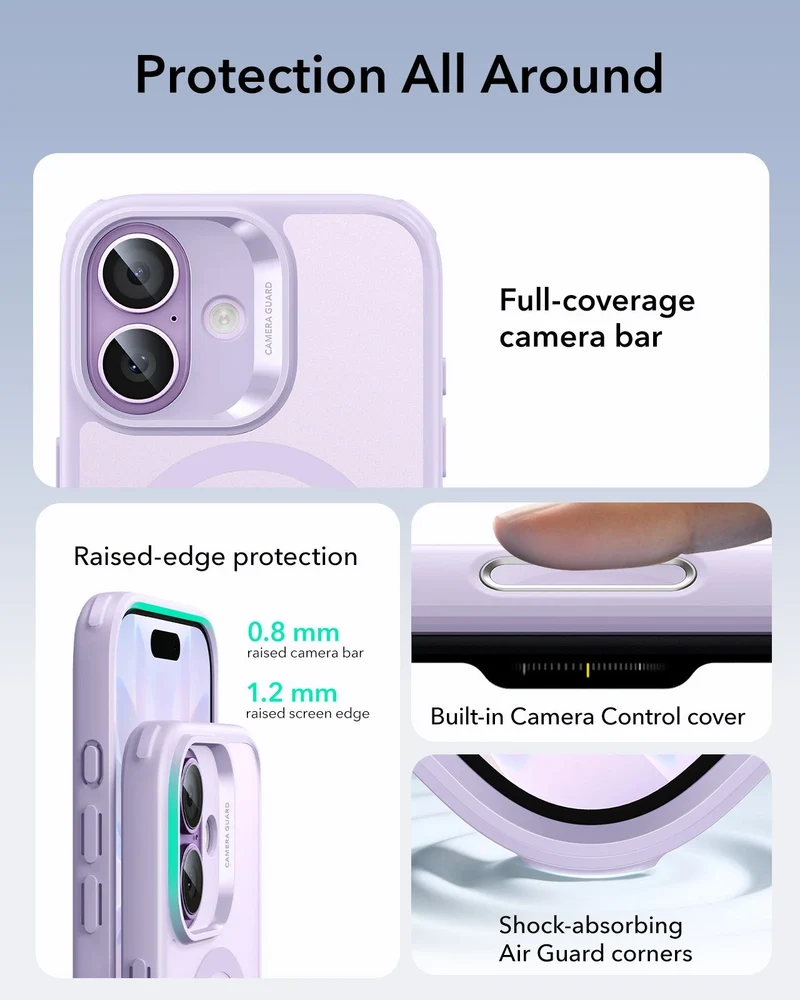 iPhone 17 Classic Hybrid Magnetic Case (Camera Control) - Frosted Light Purple