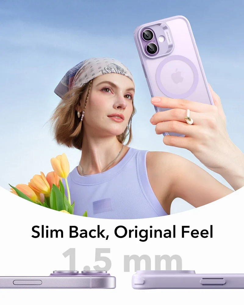 iPhone 17 Classic Hybrid Magnetic Case (Camera Control) - Frosted Light Purple