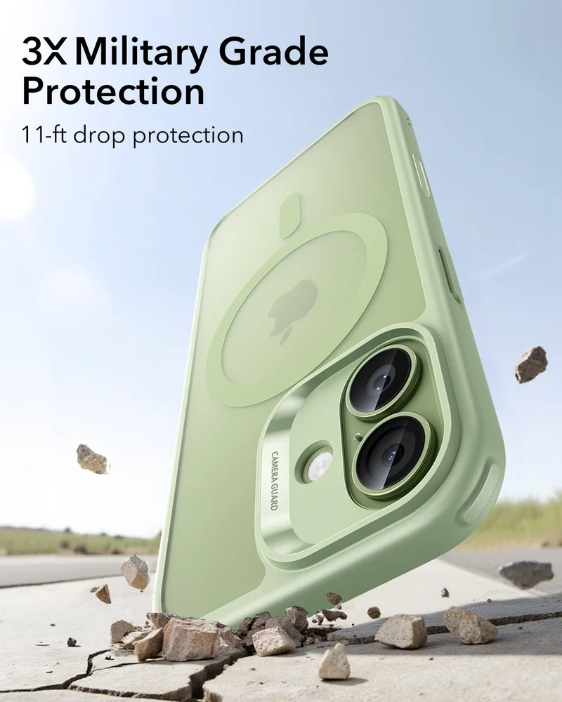 iPhone 17 Classic Hybrid Magnetic Case (Camera Control) - Frosted Light Green