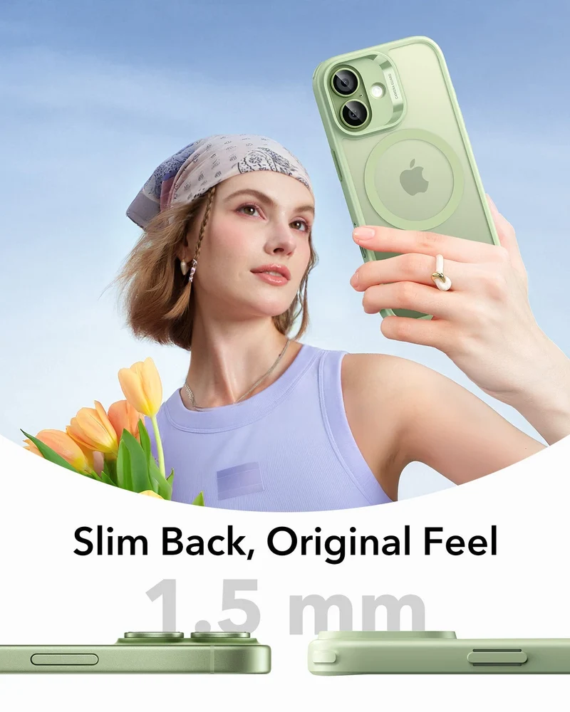 iPhone 17 Classic Hybrid Magnetic Case (Camera Control) - Frosted Light Green