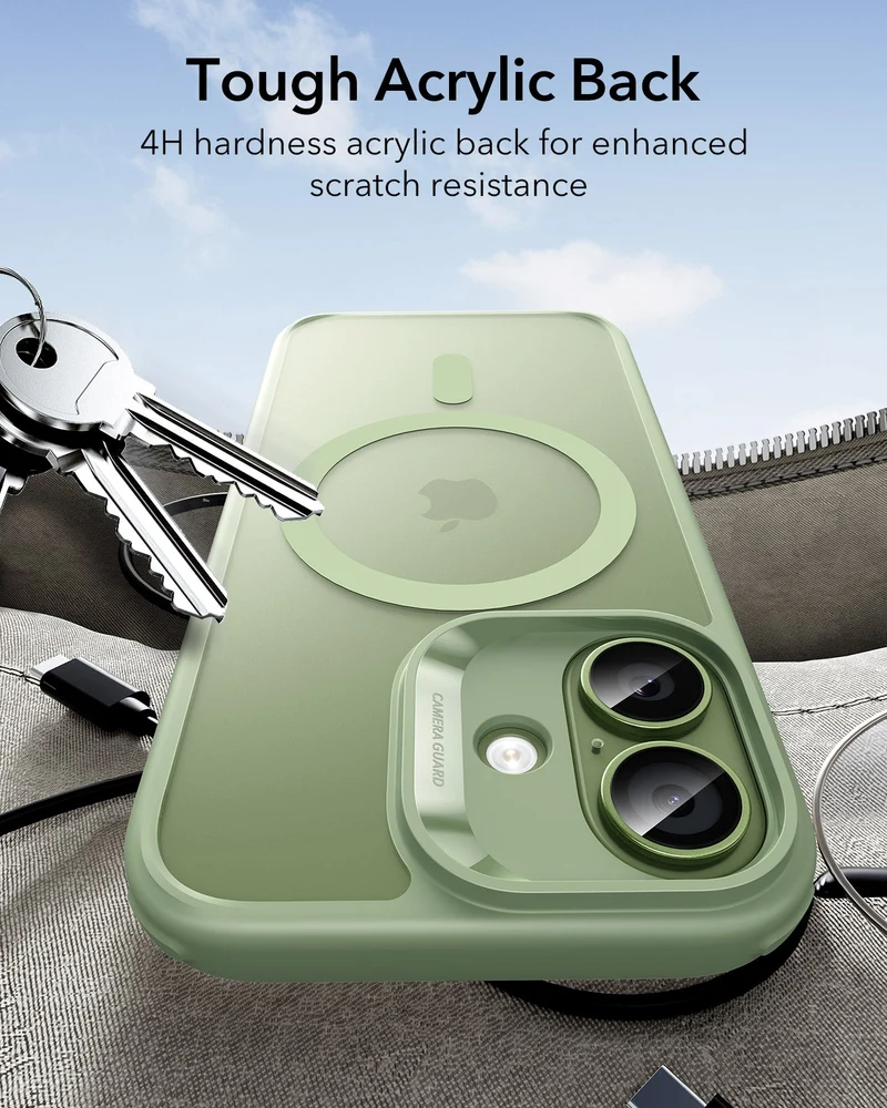 iPhone 17 Classic Hybrid Magnetic Case (Camera Control) - Frosted Light Green