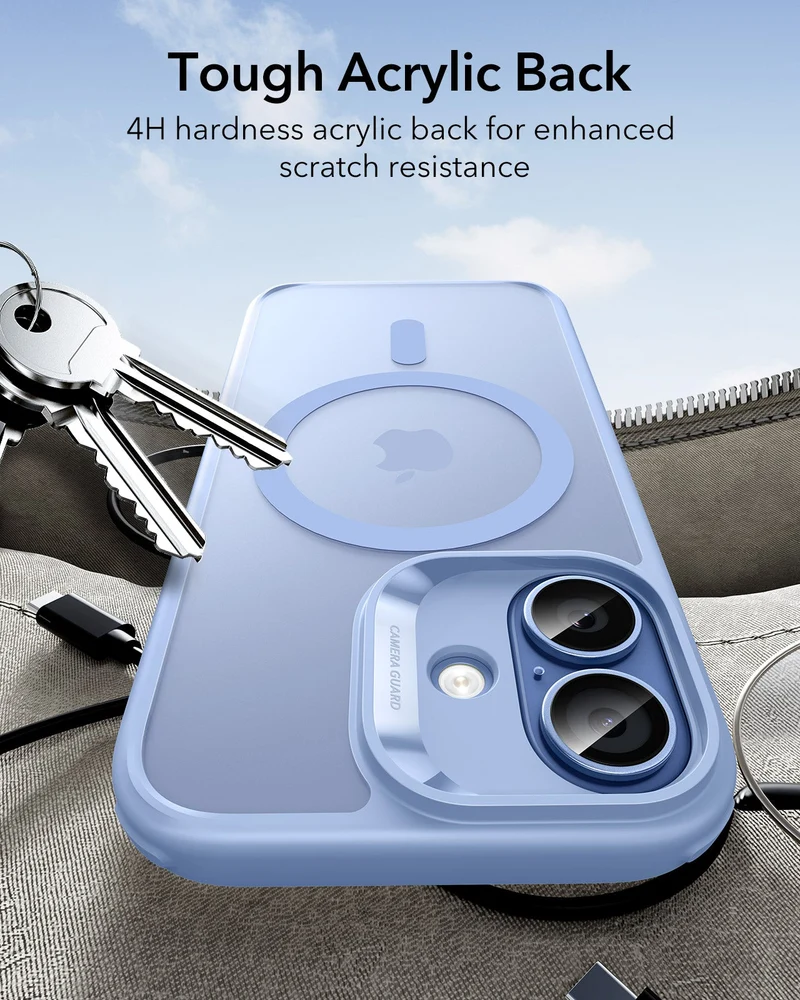 iPhone 17 Classic Hybrid Magnetic Case (Camera Control) - Frosted Light Blue