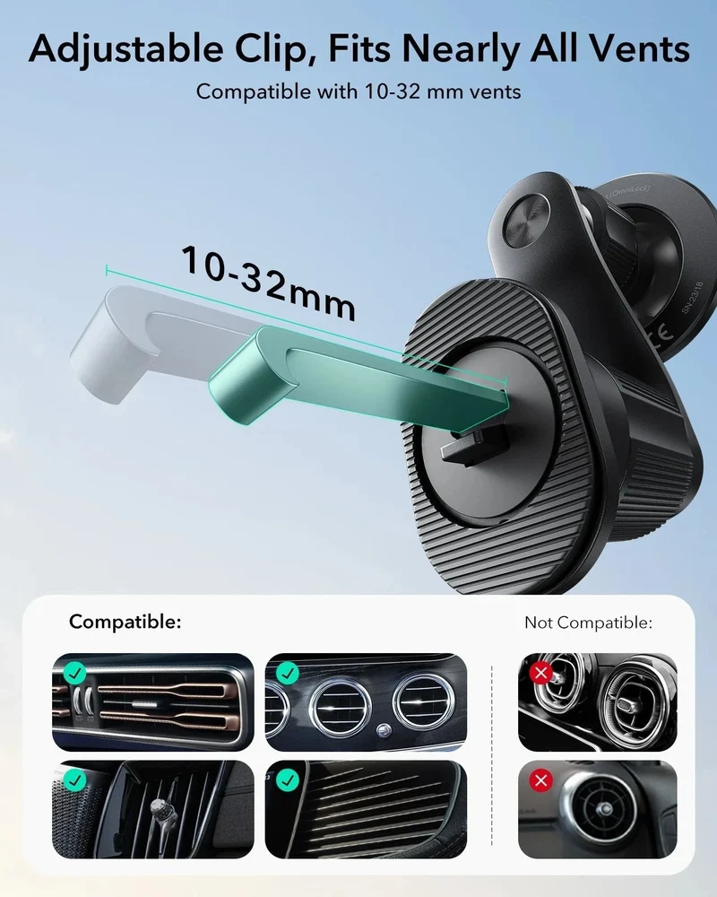 OmniLock Magnetic Car Mount (Air Vent) - Black