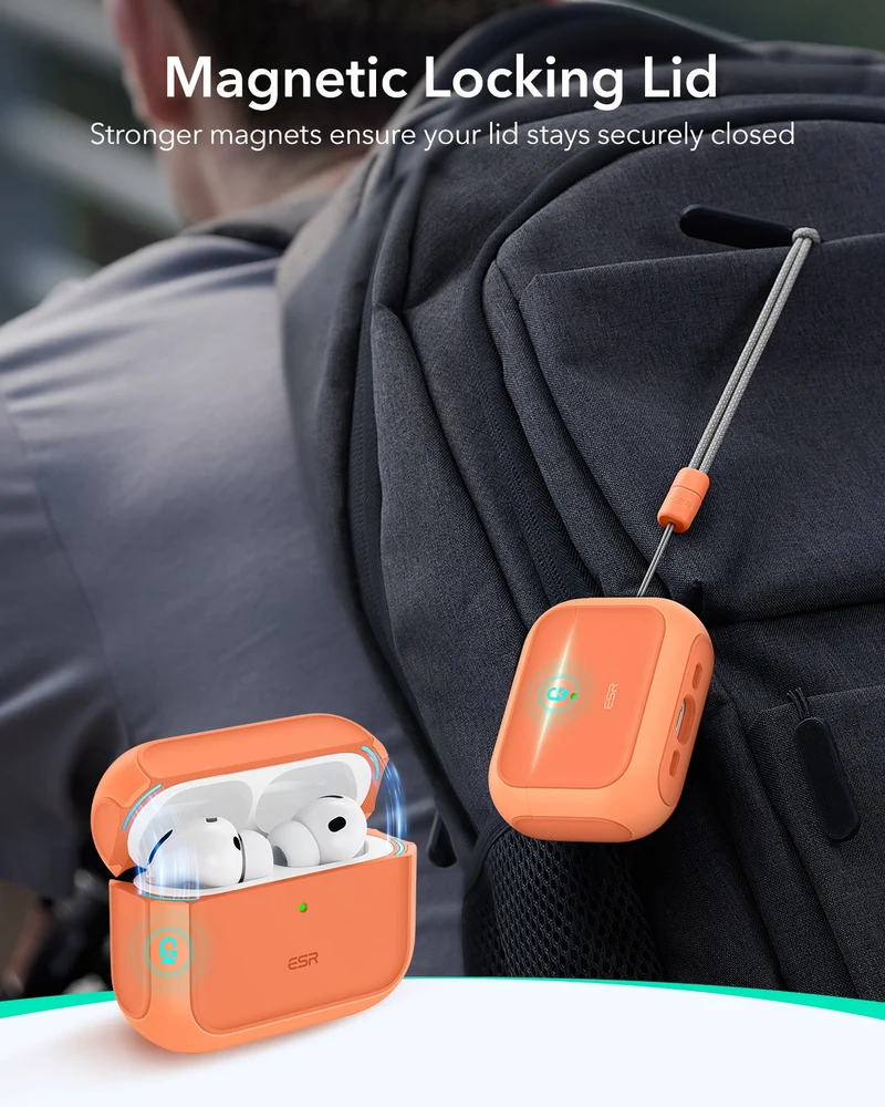 AirPods Pro 3 Orbit Hybrid Magnetic Case - Orange