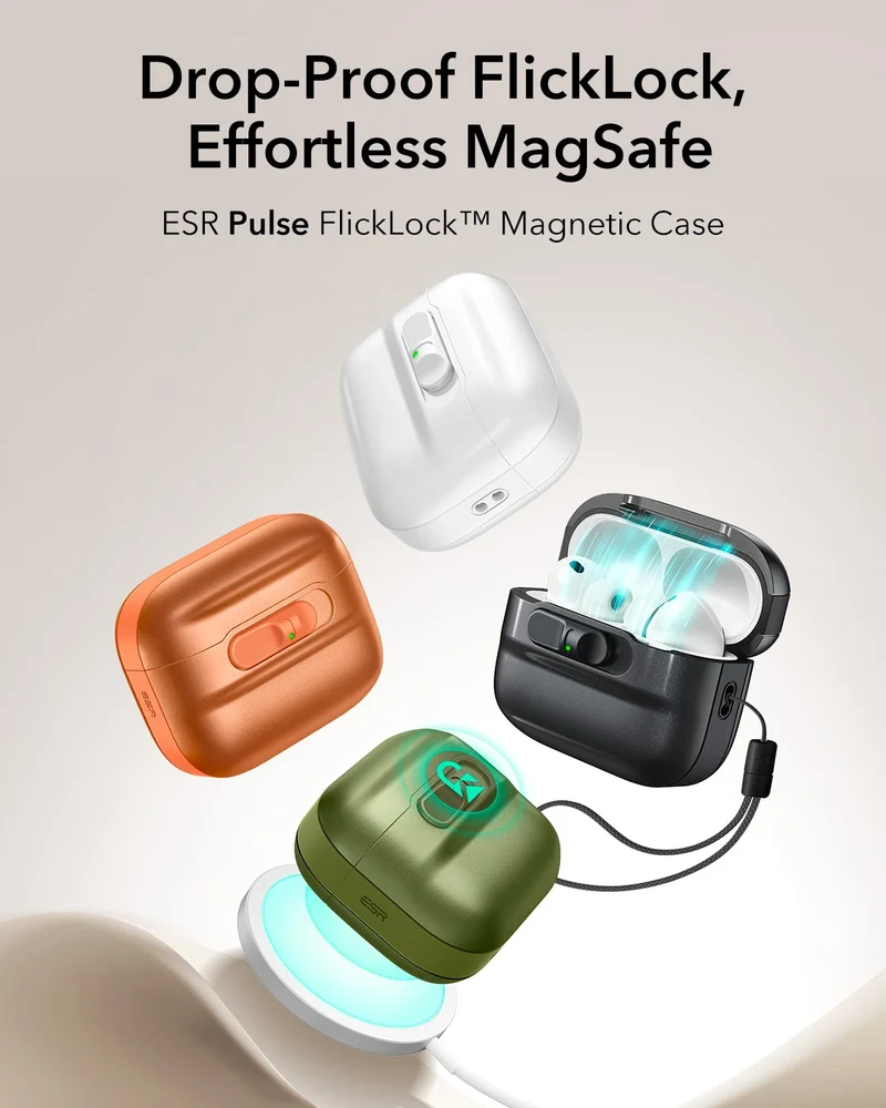 AirPods Pro 3 Pulse FlickLock Magnetic Case - Orange