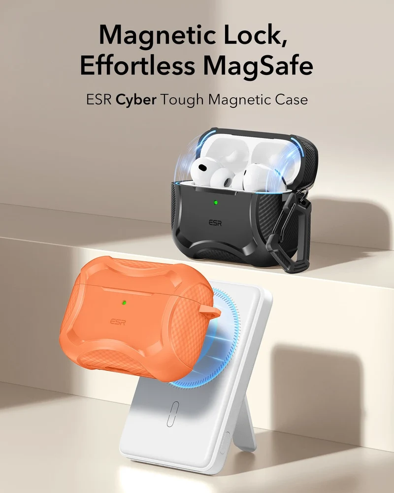 AirPods Pro 3 Cyber Tough Magnetic Case - Orange