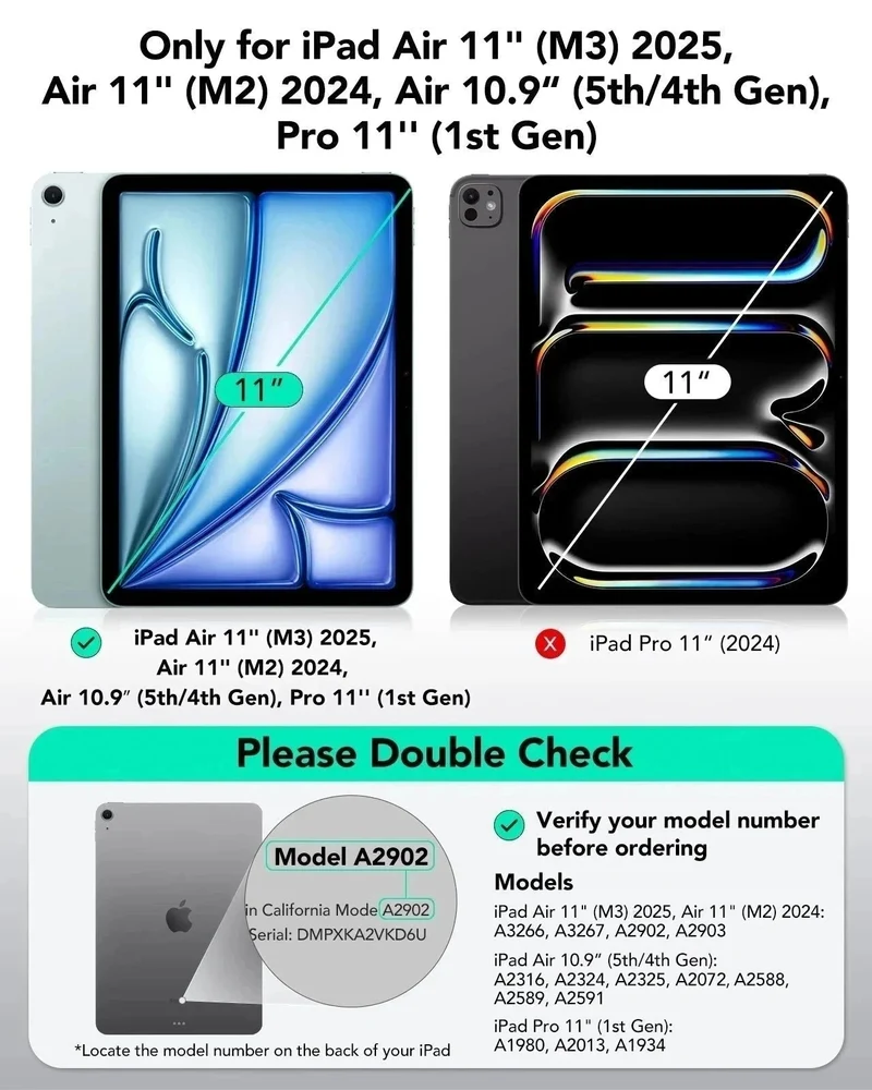 iPad Air 11″ (2025) Rebound Magnetic Case - Grey