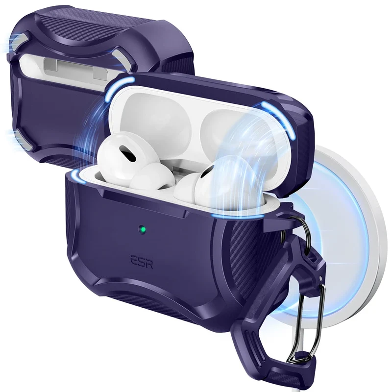 AirPods Pro 3 Cyber Tough Magnetic Case - Purple