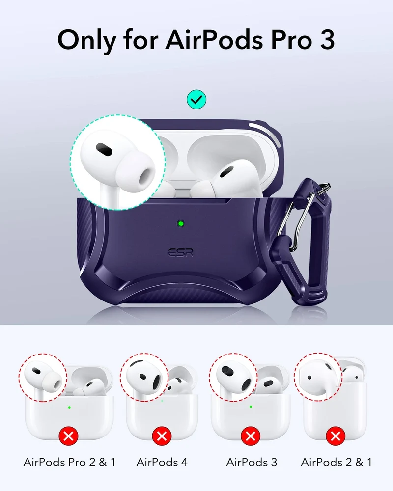 AirPods Pro 3 Cyber Tough Magnetic Case - Purple