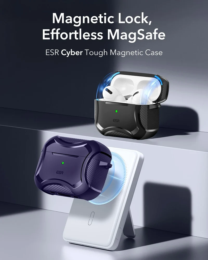 AirPods Pro 3 Cyber Tough Magnetic Case - Purple