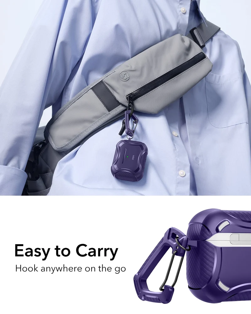 AirPods Pro 3 Cyber Tough Magnetic Case - Purple
