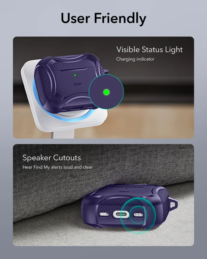 AirPods Pro 3 Cyber Tough Magnetic Case - Purple