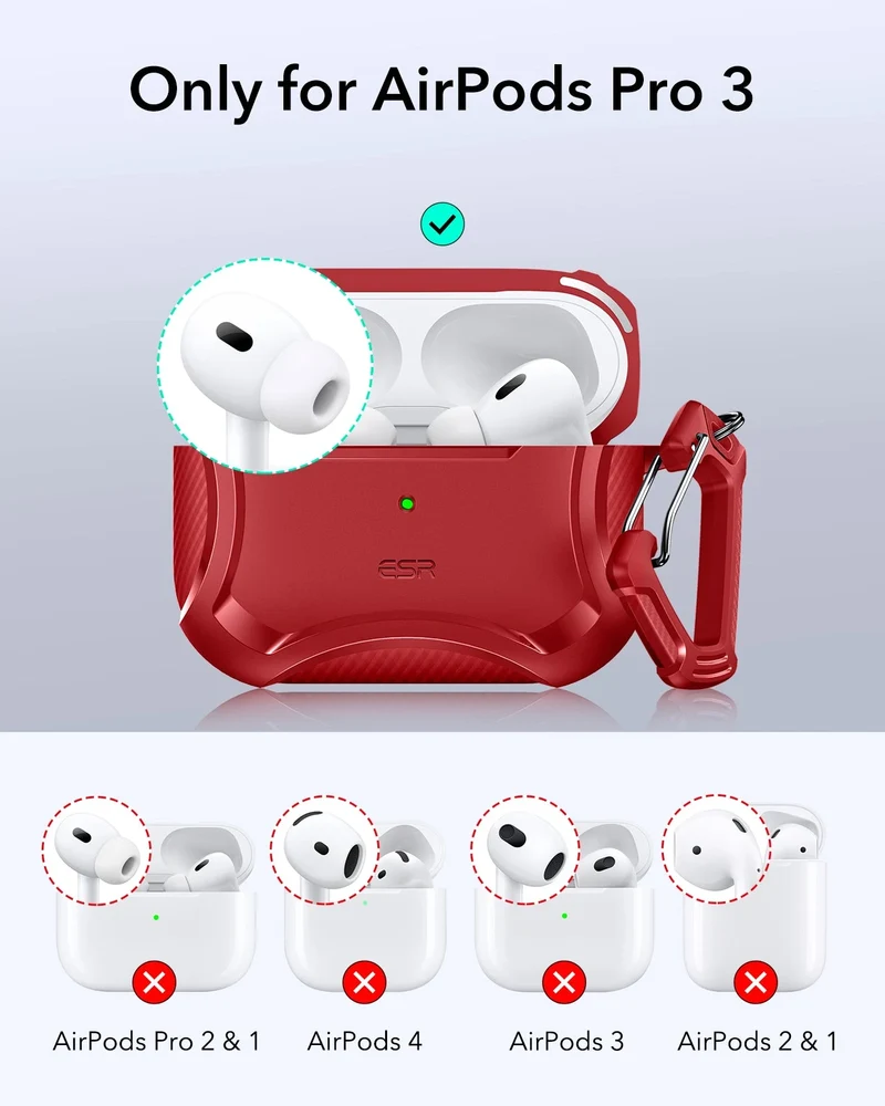 AirPods Pro 3 Cyber Tough Magnetic Case - Dark Red