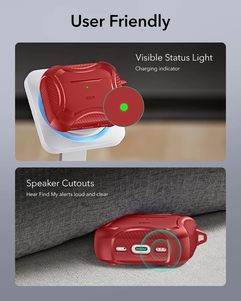 AirPods Pro 3 Cyber Tough Magnetic Case - Dark Red