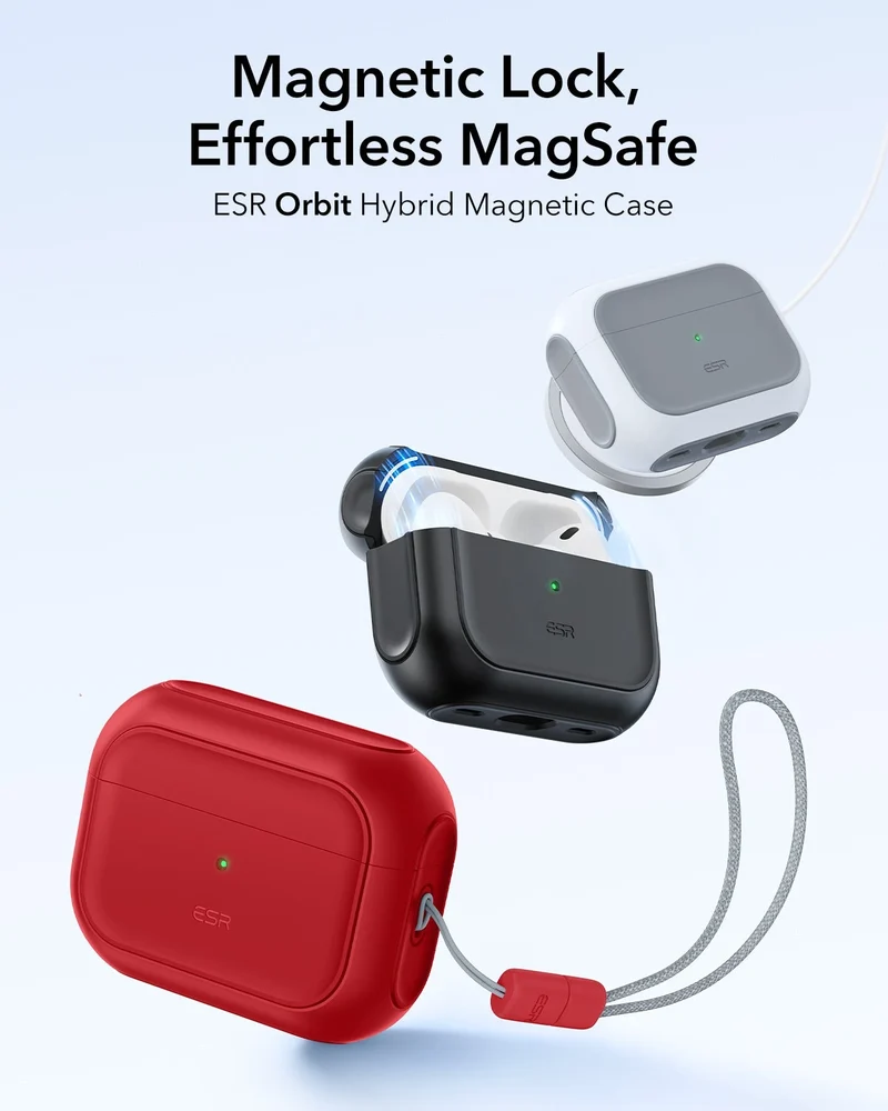 AirPods Pro 3 Orbit Hybrid Magnetic Case - Dark Red
