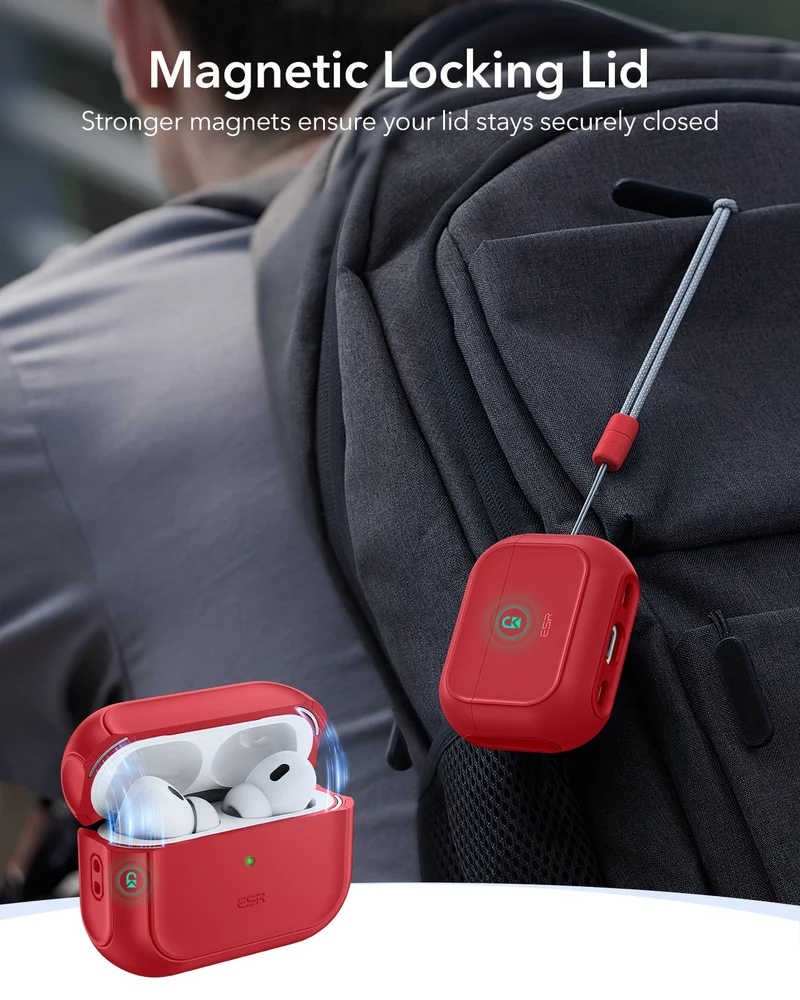 AirPods Pro 3 Orbit Hybrid Magnetic Case - Dark Red
