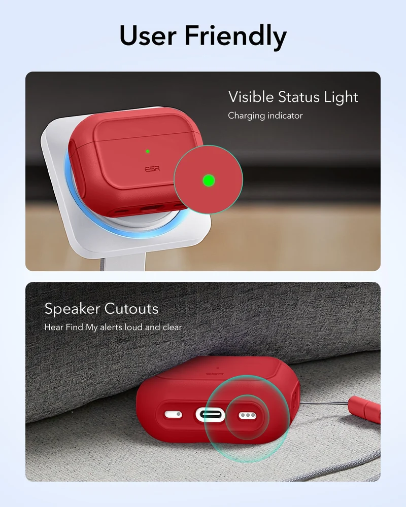 AirPods Pro 3 Orbit Hybrid Magnetic Case - Dark Red