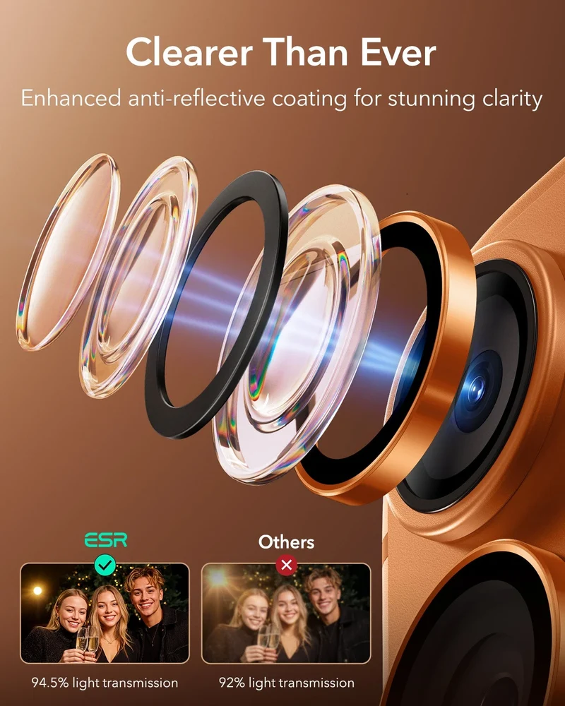 iPhone 17 Pro Max/17 Pro Armorite®️ Camera Lens Protector - Orange