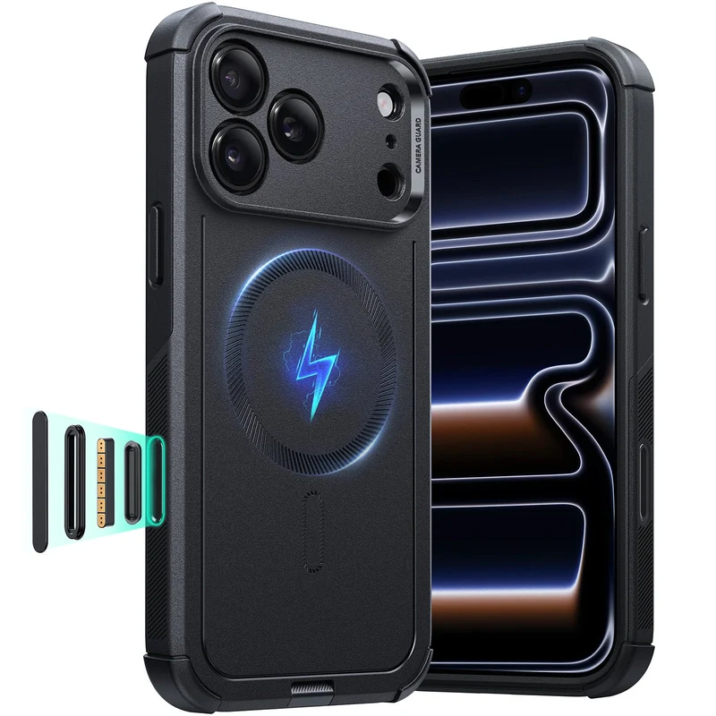 iPhone 17 Pro Cyber Tough Magnetic Case (Camera Control) - Black