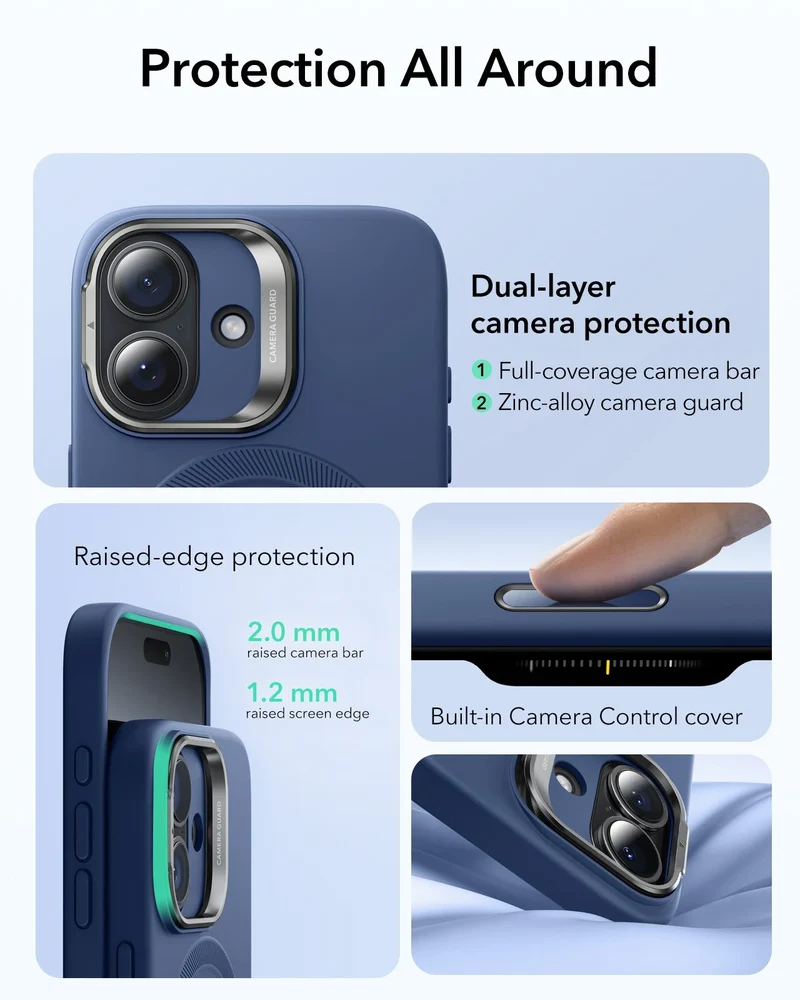 iPhone 17 Cloud Soft Magnetic Case (Camera Control, Stash Stand) - Navy Blue