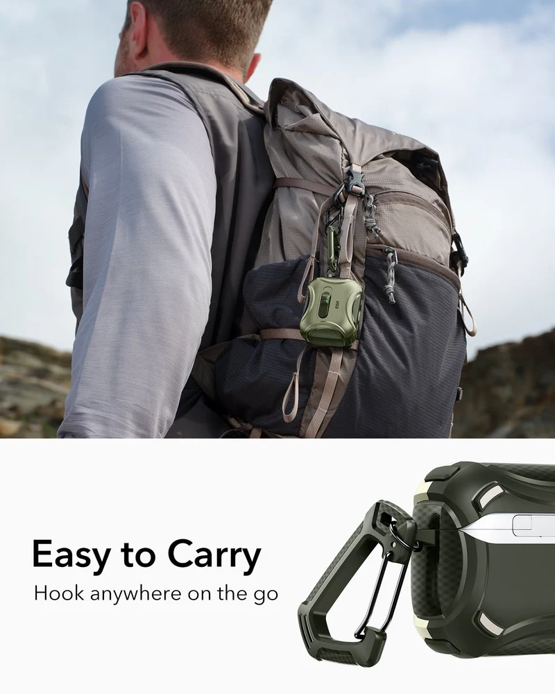 AirPods Pro 3 Cyber FlickLock Magnetic Case - Army Green