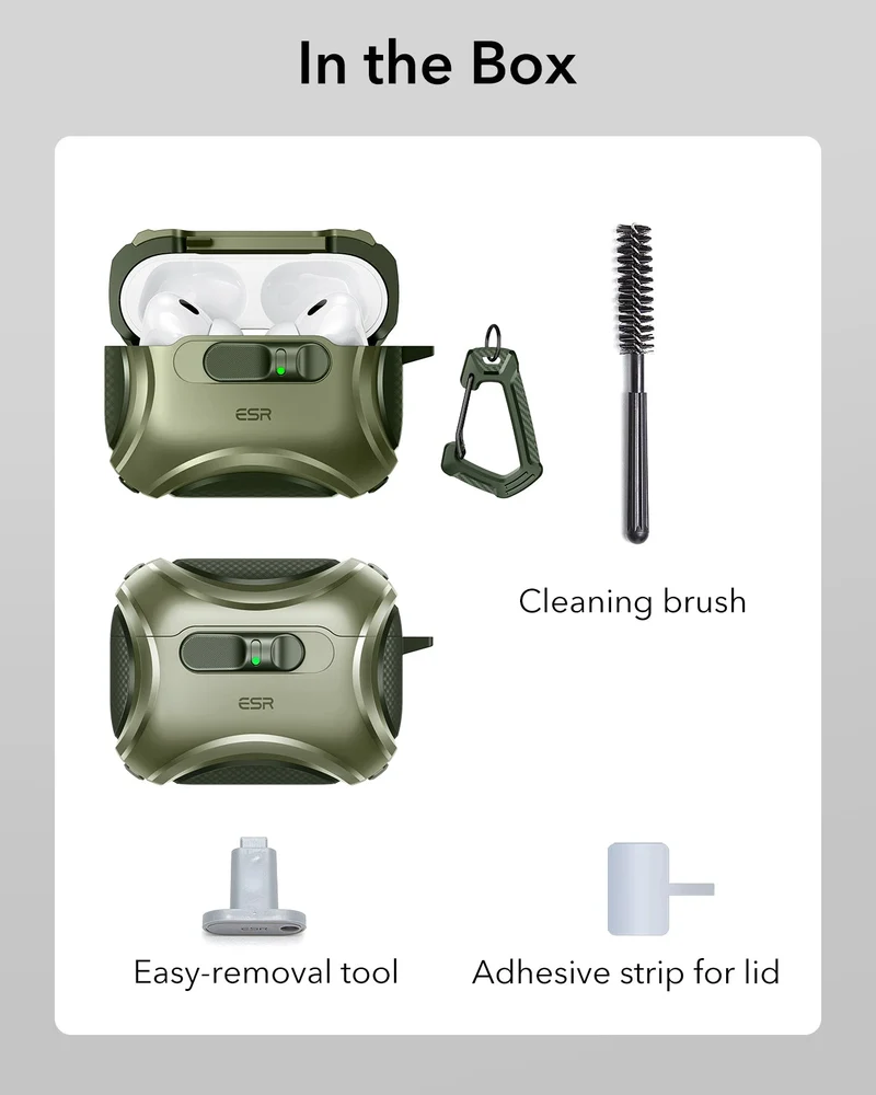 AirPods Pro 3 Cyber FlickLock Magnetic Case - Army Green