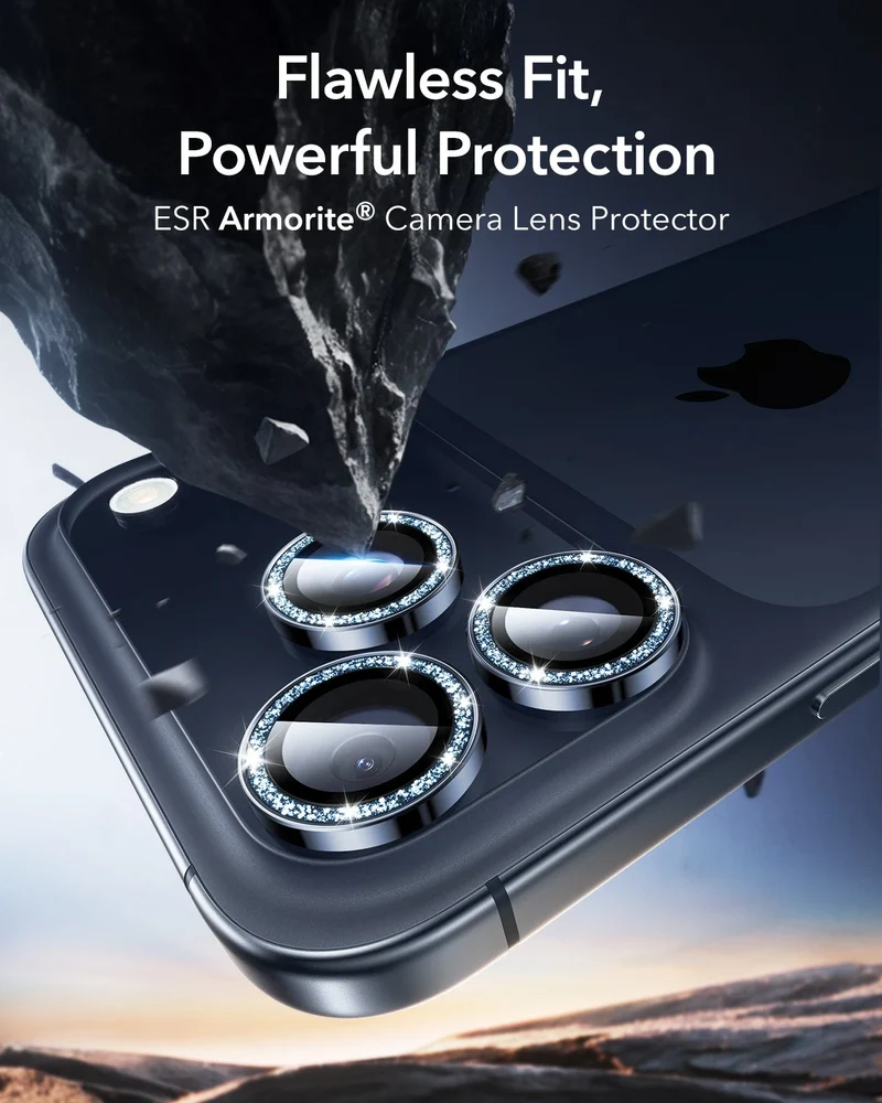 iPhone 17 Pro Max/17 Pro Armorite®️ Camera Lens Protector - Blue Shimmer
