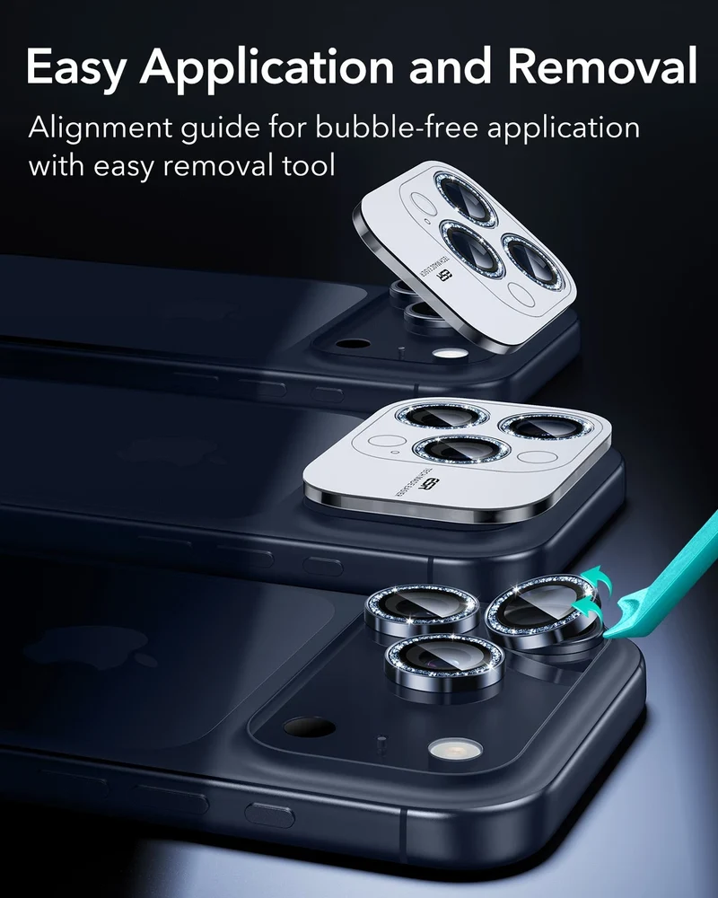 iPhone 17 Pro Max/17 Pro Armorite®️ Camera Lens Protector - Blue Shimmer