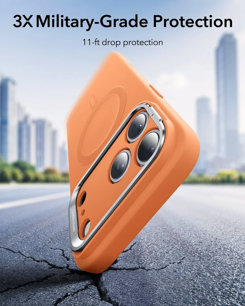 iPhone 17 Pro Cloud Soft Magnetic Case (Camera Control, Stash Stand) - Orange
