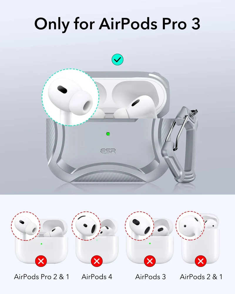 AirPods Pro 3 Cyber Tough Magnetic Case - Gray