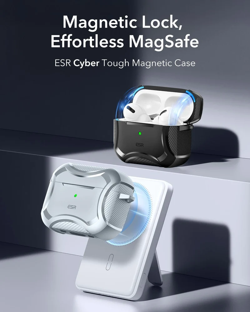 AirPods Pro 3 Cyber Tough Magnetic Case - Gray