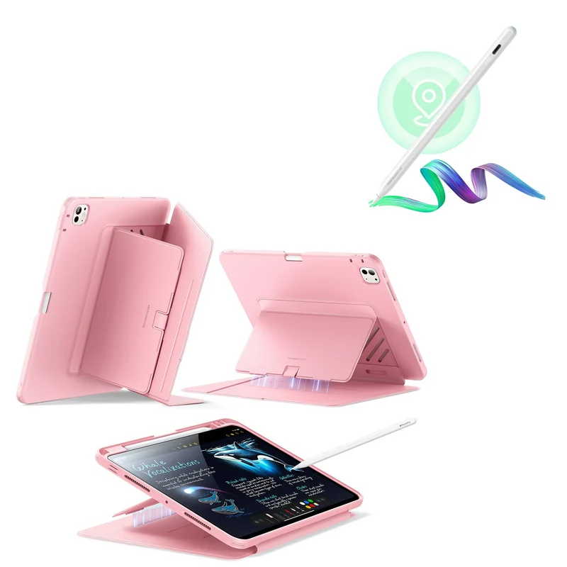 iPad Pro 11″ (2024) Flip Magnetic Case with Pencil Bundle - Pink