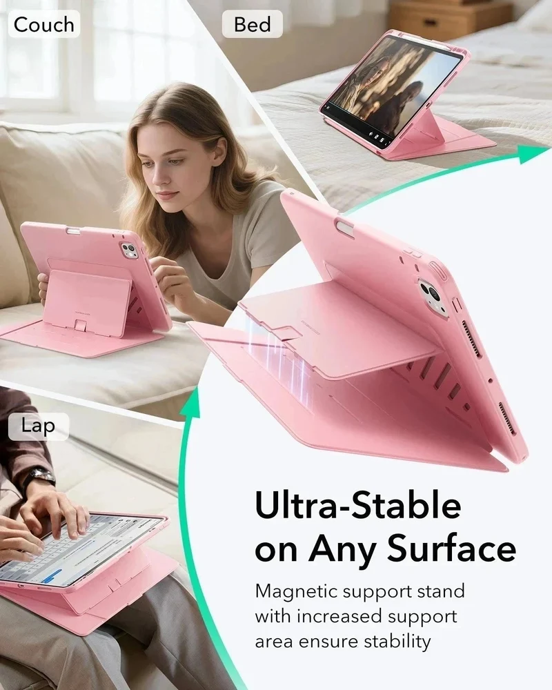 iPad Pro 11″ (2024) Flip Magnetic Case with Pencil Bundle - Pink