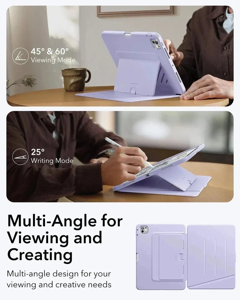 iPad Pro 11″ (2024) Flip Magnetic Case with Pencil Bundle - Purple