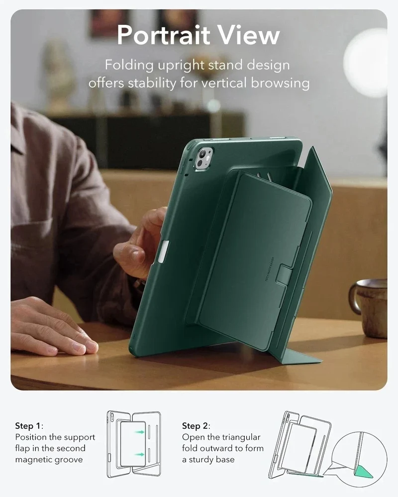 iPad Pro 11″ (2025) Flip Magnetic Case with Pencil Bundle - Green