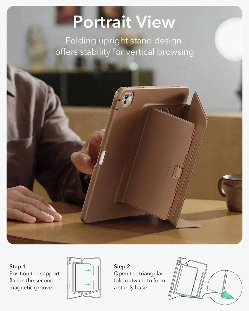 iPad Pro 13″ (2025) Flip Magnetic Case with Pencil Bundle - Brown