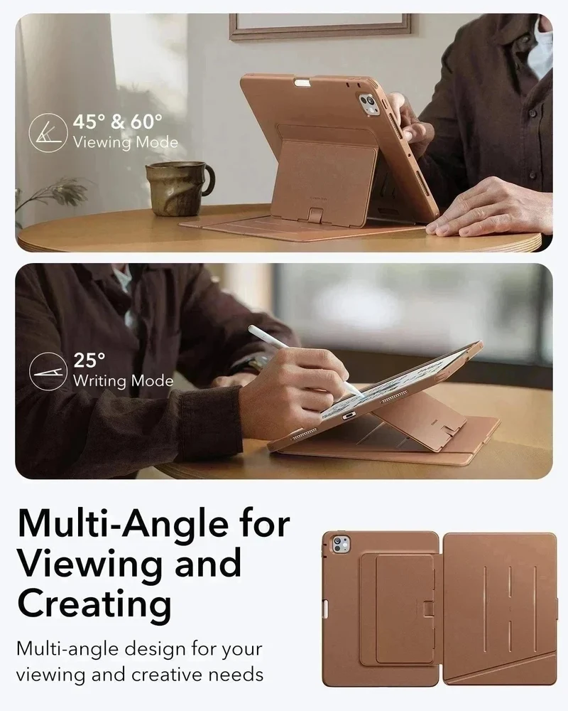 iPad Pro 13″ (2025) Flip Magnetic Case with Pencil Bundle - Brown