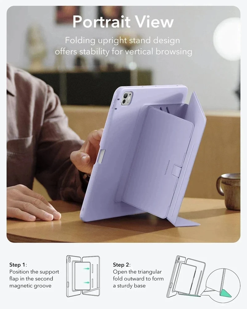 iPad Pro 13″ (2024) Flip Magnetic Case with Pencil Bundle - Purple