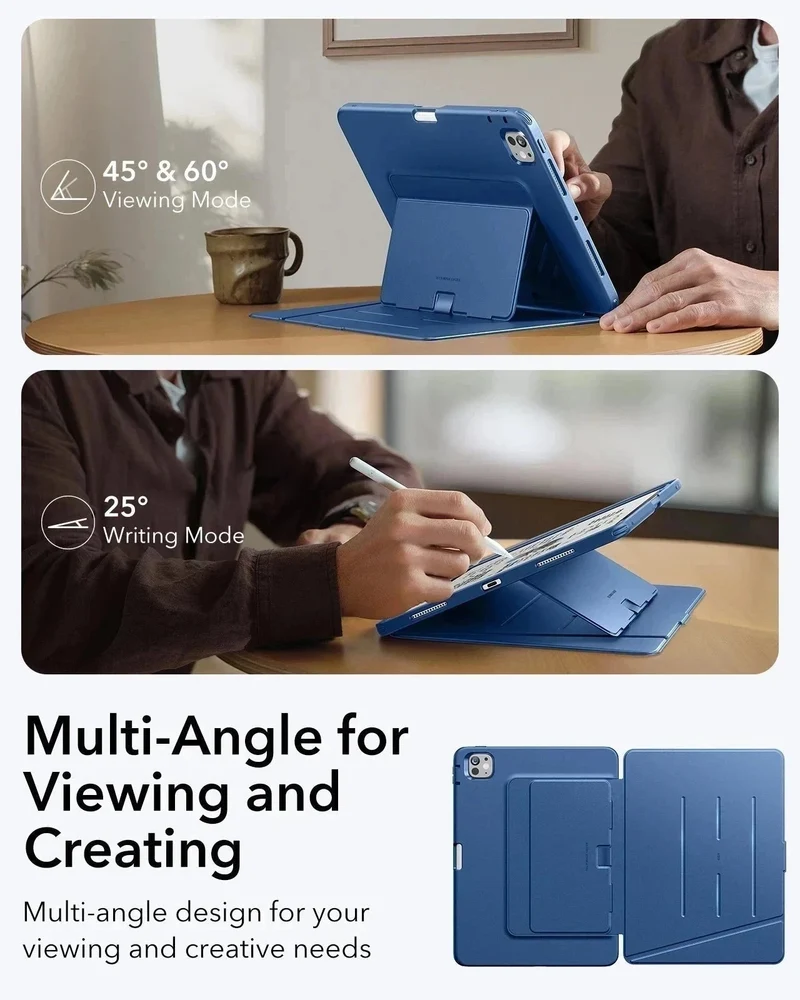 iPad Pro 13″ (2024) Flip Magnetic Case with Pencil Bundle - Navy Blue