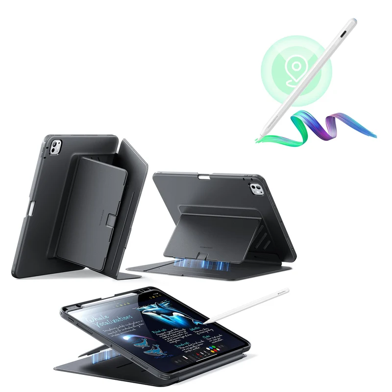 iPad Pro 13″ (2024) Flip Magnetic Case with Pencil Bundle - Black