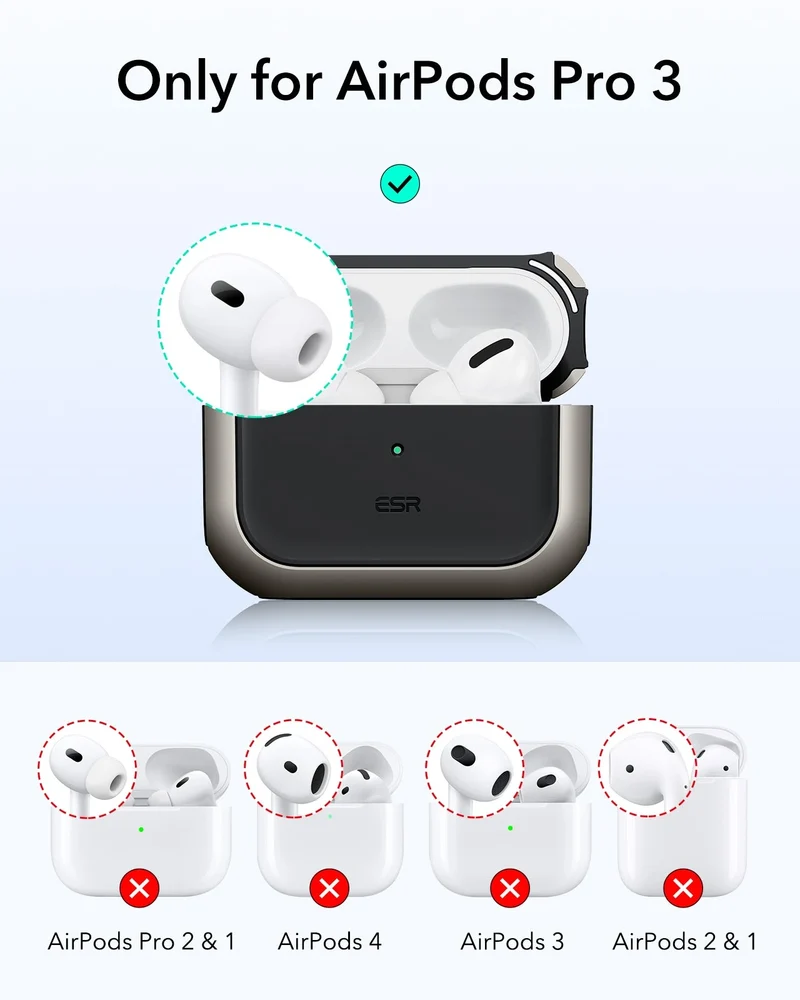 AirPods Pro 3 Orbit Hybrid Magnetic Case - Titanium