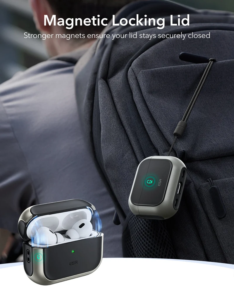 AirPods Pro 3 Orbit Hybrid Magnetic Case - Titanium